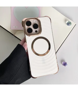 Силиконовый чехол "Luxury Shine" with MagSafe для iPhone 16 Pro Белый