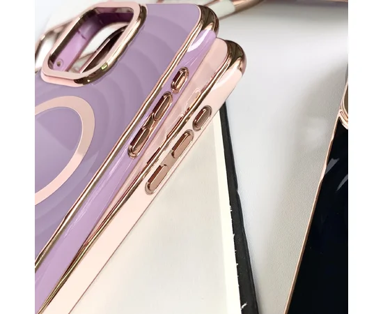 Силіконовий чохол "Luxury Shine" with MagSafe для iPhone 16 Pro Фіолетовий