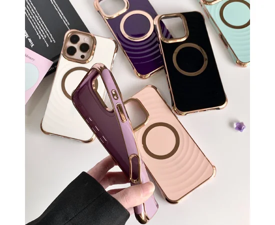 Силіконовий чохол "Luxury Shine" with MagSafe для iPhone 16 Pro Фіолетовий