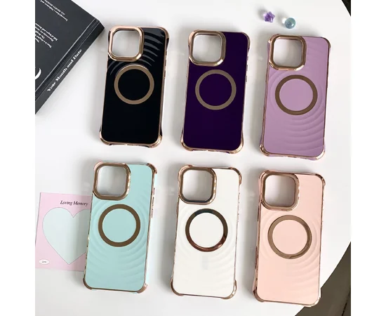 Силіконовий чохол "Luxury Shine" with MagSafe для iPhone 16 Pro Фіолетовий