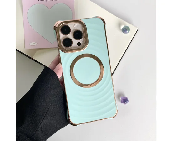 Силіконовий чохол "Luxury Shine" with MagSafe для iPhone 16 Pro Бірюзовий