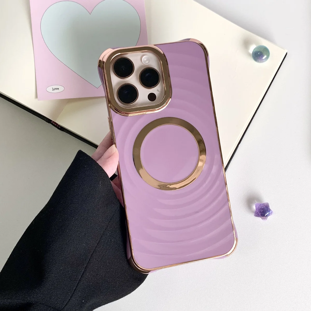 Силіконовий чохол "Luxury Shine" with MagSafe для iPhone 15 Pro Фіолетовий