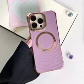 Силиконовый чехол "Luxury Shine" with MagSafe для iPhone 16 Pro Max Фиолетовый