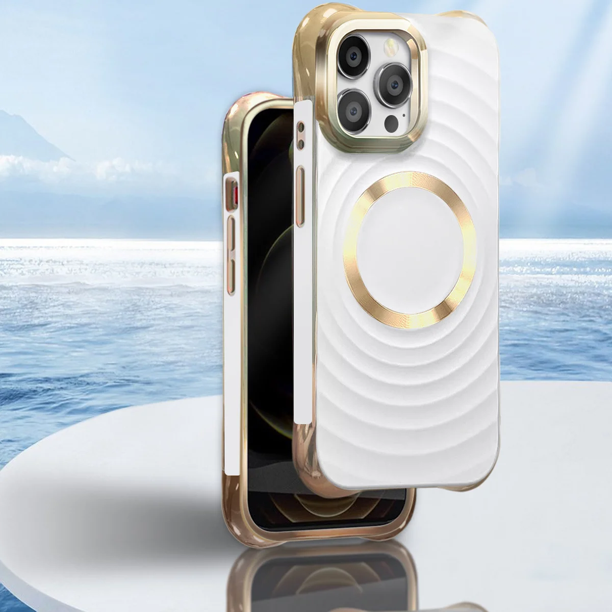 Силіконовий чохол "Luxury Shine" with MagSafe для iPhone 15 Pro Max Білий