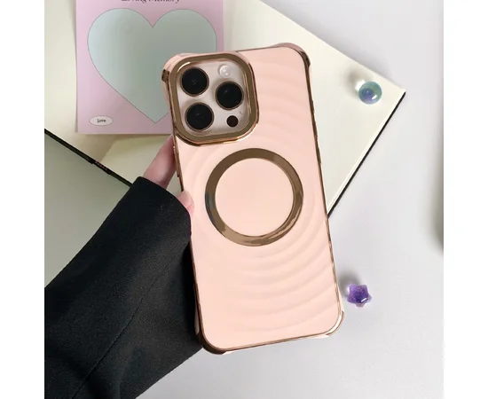 Силіконовий чохол "Luxury Shine" with MagSafe для iPhone 16 Pro Max Пудровий