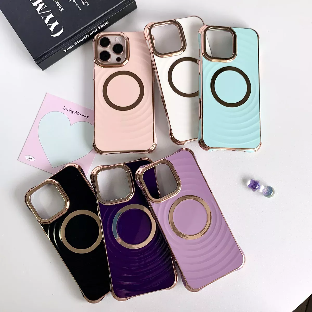 Силиконовый чехол "Luxury Shine" with MagSafe для iPhone 15 Pro Фиолетовый