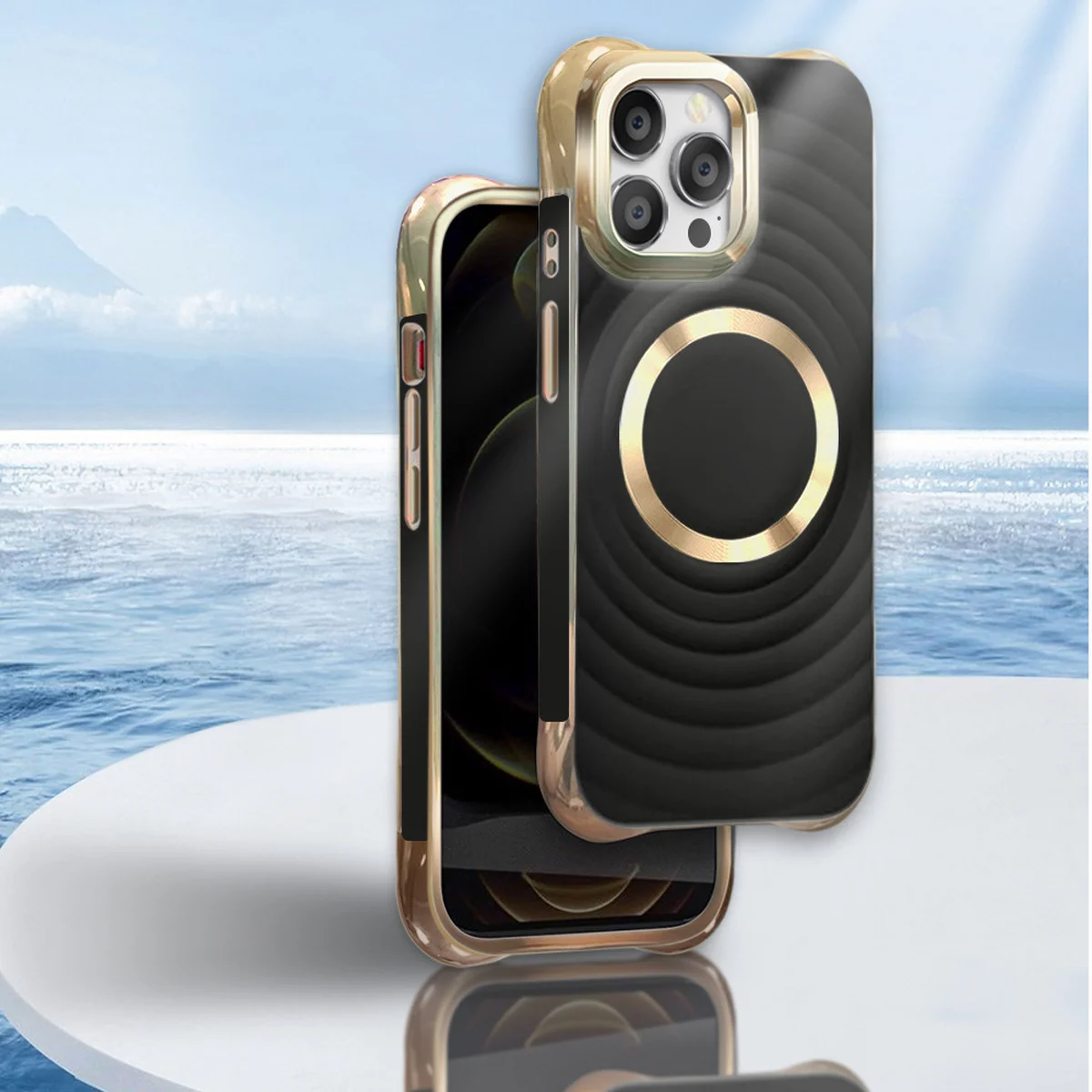 Силиконовый чехол "Luxury Shine" with MagSafe для iPhone 15 Pro Черный