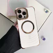Силиконовый чехол "Luxury Shine" with MagSafe для iPhone 16 Pro Белый