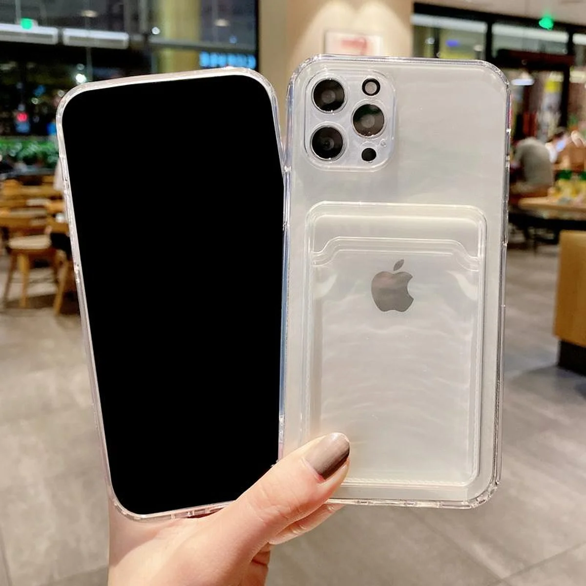 Силиконовый чехол "Card Case" для iPhone 14 Pro Max Прозрачный