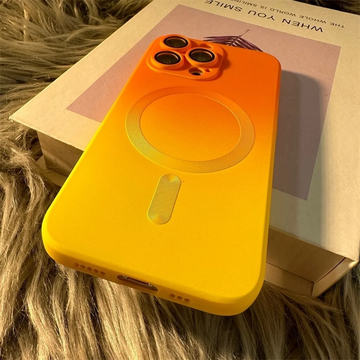 Силіконовий чохол "Luxury Gradient" with MagSafe Apple iPhone 13 Pro Max Помаранчево-жовтий