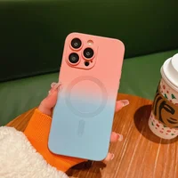 Силіконовий чохол "Luxury Gradient" with MagSafe для Apple iPhone 14 Pro Max Рожево-сірий
