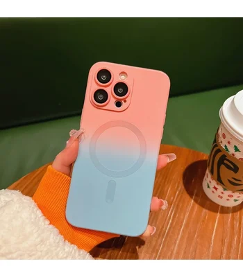 Силіконовий чохол "Luxury Gradient" with MagSafe для Apple iPhone 11 Pro Рожево-сірий