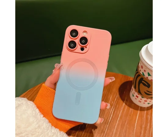 Силіконовий чохол "Luxury Gradient" with MagSafe для Apple iPhone 12 Pro Max Рожево-сірий