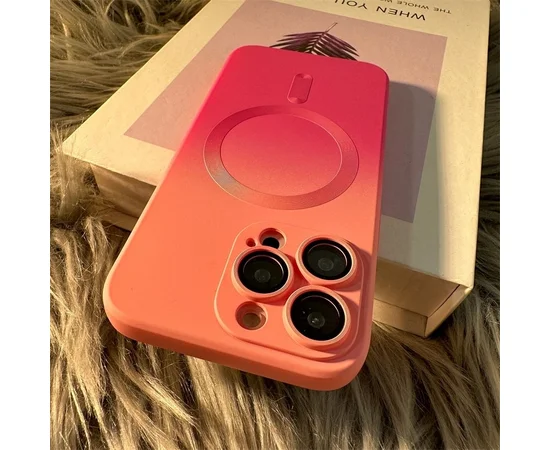 Силіконовий чохол "Luxury Gradient" with MagSafe для Apple iPhone 12 Pro Max Рожево-фіолетовий