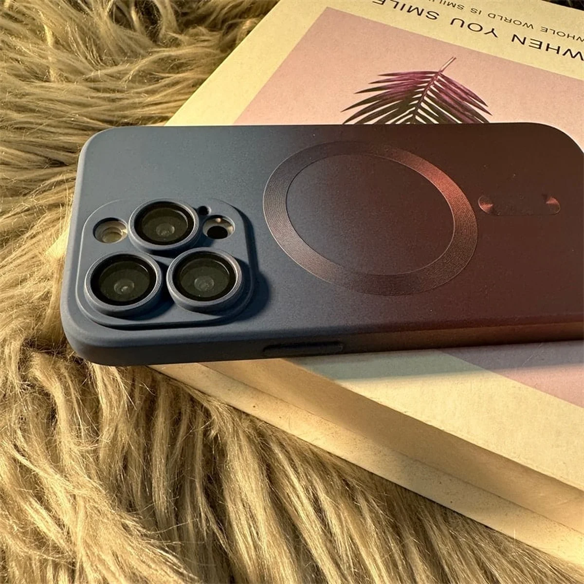 Силиконовый чехол "Luxury Gradient" with MagSafe для Apple iPhone 12 Pro Max Сине-бордовый