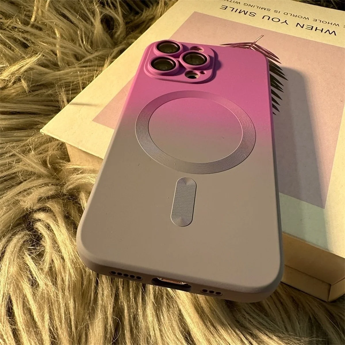 Силиконовый чехол "Luxury Gradient" with MagSafe для Apple iPhone 11 Pro Фиолетово-серый