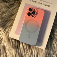 Силіконовий чохол "Luxury Gradient" with MagSafe для Apple iPhone 14 Pro Max Рожево-сірий