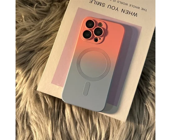 Силіконовий чохол "Luxury Gradient" with MagSafe для Apple iPhone 12 Pro Max Рожево-сірий