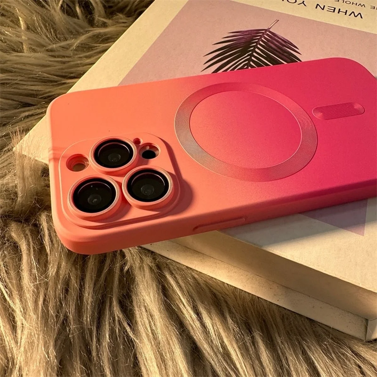Силіконовий чохол "Luxury Gradient" with MagSafe для Apple iPhone 15 Pro Max Рожево-фіолетовий