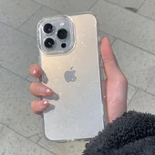 Силіконовий чохол "Bling Diamond" з блискітками для iPhone 16 Pro Прозорий