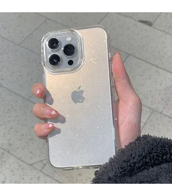 Силіконовий чохол "Bling Diamond" з блискітками для iPhone 15 Pro Max Прозорий