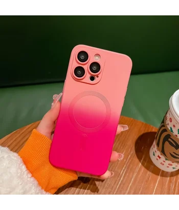 Силіконовий чохол "Luxury Gradient" with MagSafe для Apple iPhone 15 Pro Рожево-фіолетовий Силіконовий чохол "Luxury Gradient" with MagSafe для Apple iPhone 15 Pro Рожево-фіолетовий