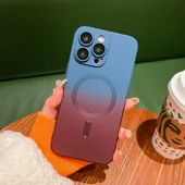 Силиконовый чехол "Luxury Gradient" with MagSafe для Apple iPhone 15 Pro Max Сине-бордовый