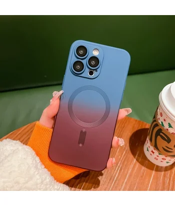 Силіконовий чохол "Luxury Gradient" with MagSafe Apple iPhone 14 Pro Синьо-бордовий Силіконовий чохол "Luxury Gradient" with MagSafe Apple iPhone 14 Pro Синьо-бордовий