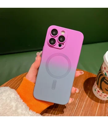 Силіконовий чохол "Luxury Gradient" with MagSafe для Apple iPhone 12 Pro Фіолетово-сірий