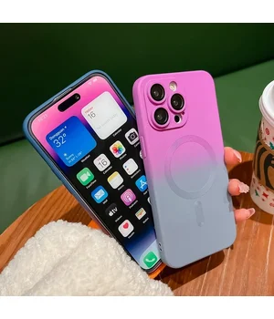 Силиконовый чехол "Luxury Gradient" with MagSafe для Apple iPhone 15 Pro Max Фиолетово-серый