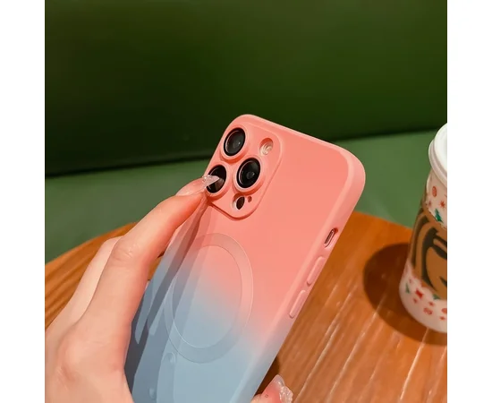 Силіконовий чохол "Luxury Gradient" with MagSafe для Apple iPhone 12 Pro Max Рожево-сірий