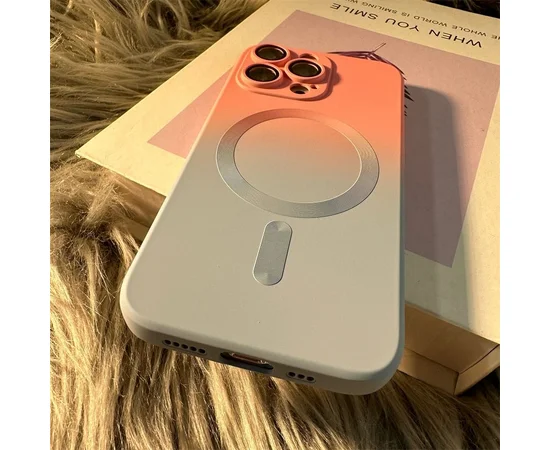 Силіконовий чохол "Luxury Gradient" with MagSafe для Apple iPhone 12 Pro Max Рожево-сірий