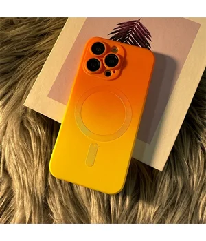 Силиконовый чехол "Luxury Gradient" with MagSafe для Apple iPhone 12 Pro Max Оранжево-желтый