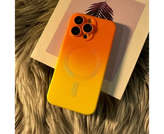 Силіконовий чохол "Luxury Gradient" with MagSafe для Apple iPhone 12 Pro Max Оранжево-жовтий