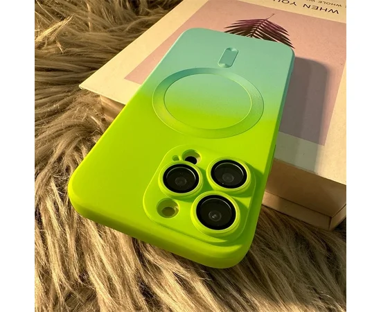 Силіконовий чохол "Luxury Gradient" with MagSafe для Apple iPhone 12 Pro Max Зелено-блакитний