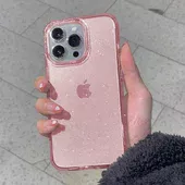 Силиконовый чехол "Bling Diamond" с блестками для iPhone 12 / 12 Pro Розовый