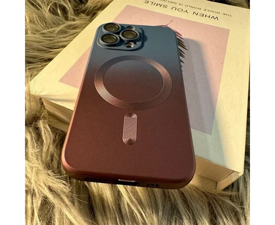 Силиконовый чехол "Luxury Gradient" with MagSafe для Apple iPhone 15 Pro Сине-бордовый