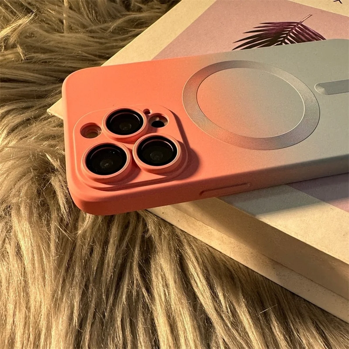 Силиконовый чехол "Luxury Gradient" with MagSafe для Apple iPhone 12 Pro Розово-серый