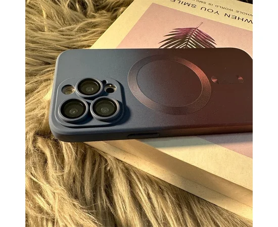 Силиконовый чехол "Luxury Gradient" with MagSafe для Apple iPhone 15 Pro Сине-бордовый