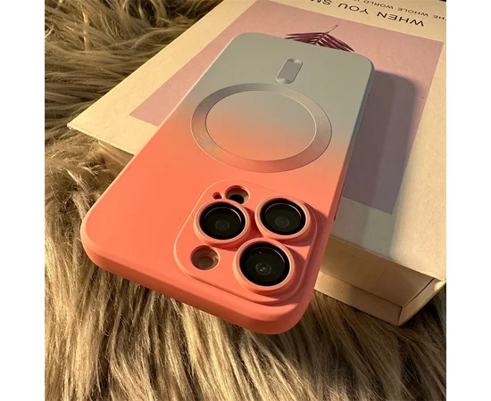 Силіконовий чохол "Luxury Gradient" with MagSafe для Apple iPhone 15 Pro Max Рожево-сірий