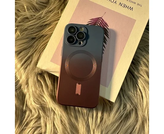 Силиконовый чехол "Luxury Gradient" with MagSafe для Apple iPhone 15 Pro Сине-бордовый