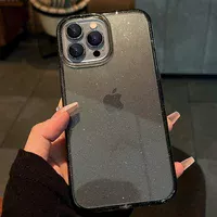 Силиконовый чехол "Bling Diamond" с блестками для iPhone 16 Pro Max Черный