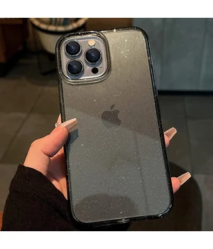 Силиконовый чехол "Bling Diamond" с блестками для iPhone 12 Pro Max Черный