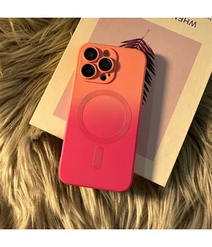 Силиконовый чехол "Luxury Gradient" with MagSafe для Apple iPhone 15 Pro Max Розово-фиолетовый