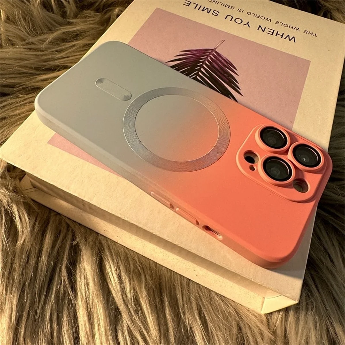 Силиконовый чехол "Luxury Gradient" with MagSafe для Apple iPhone 12 Pro Розово-серый