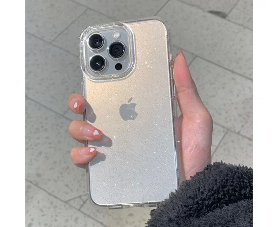 Силиконовый чехол "Bling Diamond" с блестками для iPhone 12 Pro Max Прозрачный