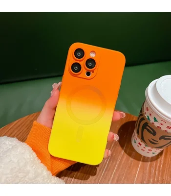 Силіконовий чохол "Luxury Gradient" with MagSafe для Apple iPhone 13 Pro Помаранчево-жовтий