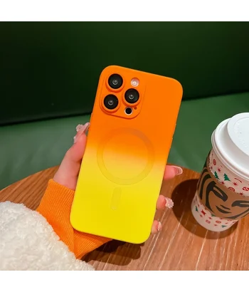 Силіконовий чохол "Luxury Gradient" with MagSafe для Apple iPhone 12 Pro Max Оранжево-жовтий Силіконовий чохол "Luxury Gradient" with MagSafe для Apple iPhone 12 Pro Max Оранжево-жовтий