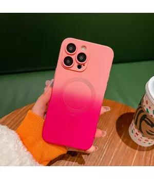 Силиконовый чехол "Luxury Gradient" with MagSafe для Apple iPhone 15 Pro Max Розово-фиолетовый