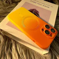 Силиконовый чехол "Luxury Gradient" with MagSafe для Apple iPhone 11 Pro Max Оранжево-желтый